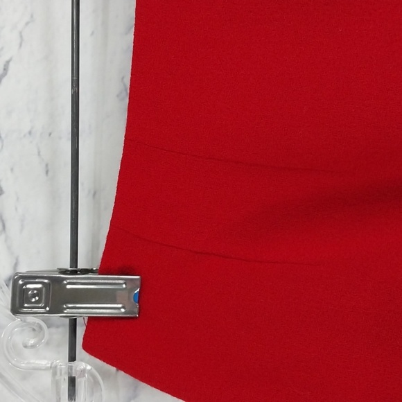 🔵BOGO FREE🔵 NWT Linda Allard Ellen Tracy Red Wool Skirt Sz 12 - Picture 2 of 6